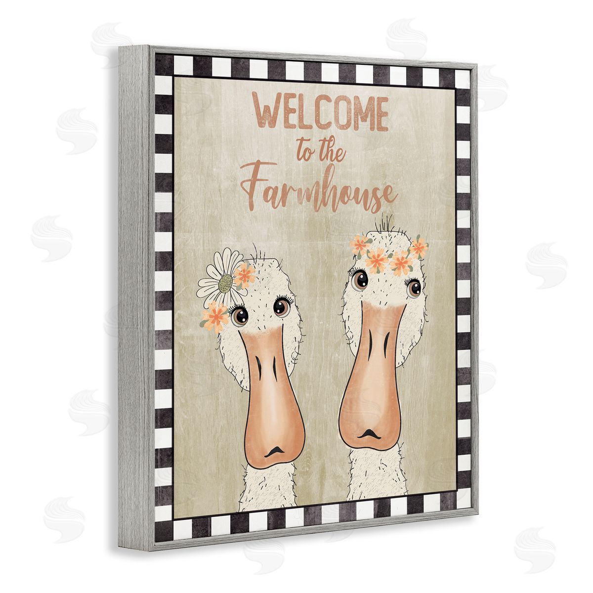 Andrea Jasid Grassi Welcome to the Farmhouse Phrase Whimsical Country Geese