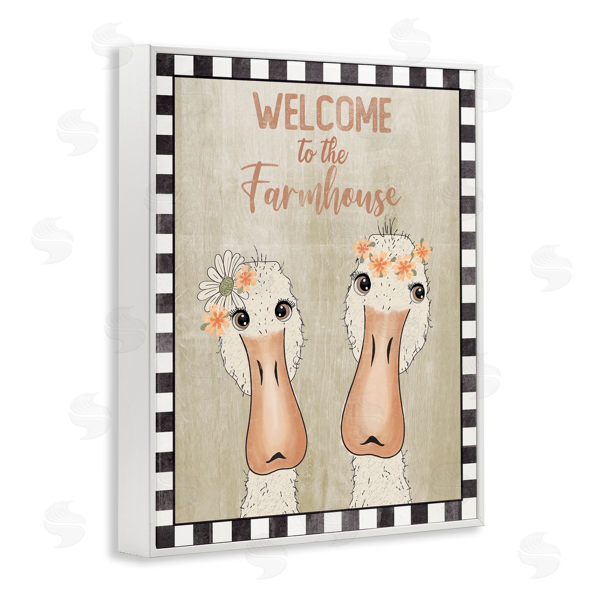 Andrea Jasid Grassi Welcome to the Farmhouse Phrase Whimsical Country Geese