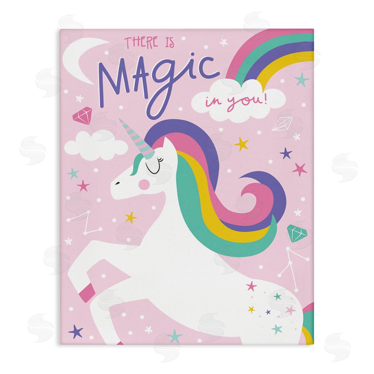 Angela Nickeas There's Magic In You Phrase Pink Rainbow Unicorn