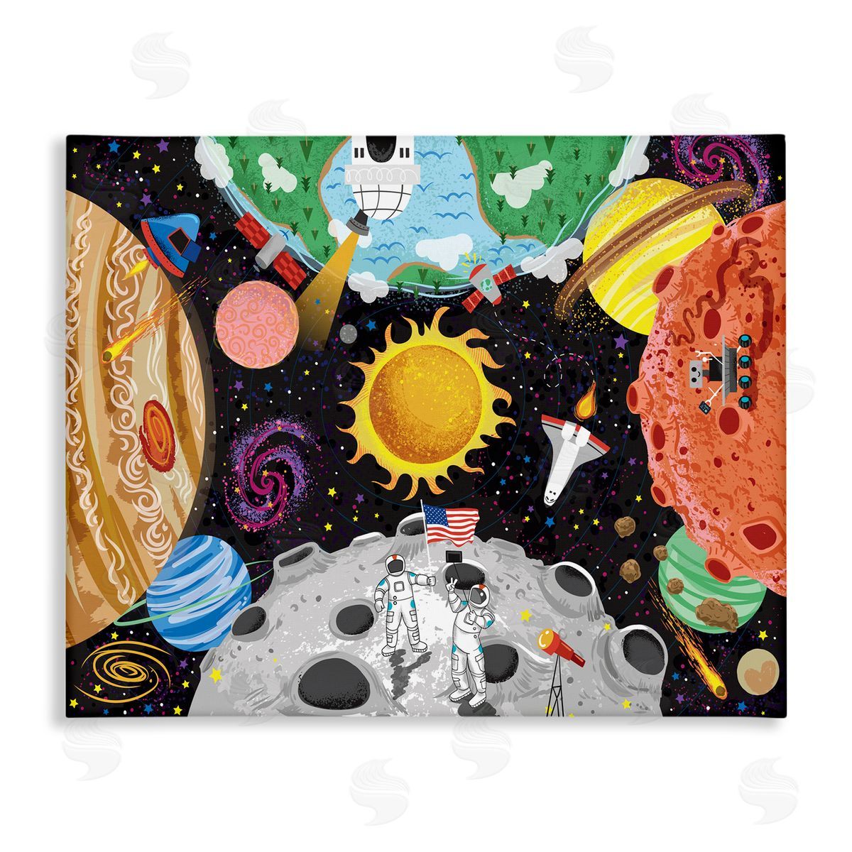 Arrolynn Weiderhold Lively Outer Space Planets Astronauts on Moon