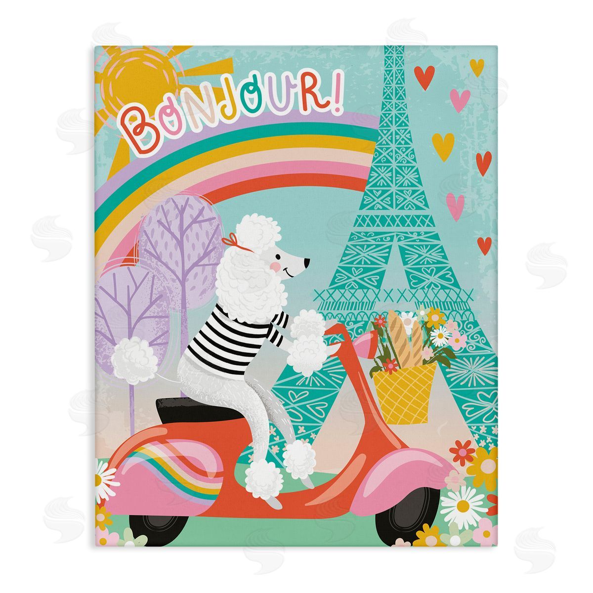 Arrolynn Weiderhold Poodle Driving Moped Bonjour Eifel Tower