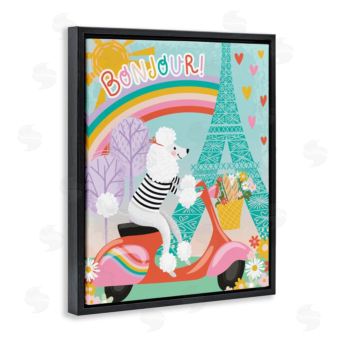 Arrolynn Weiderhold Poodle Driving Moped Bonjour Eifel Tower