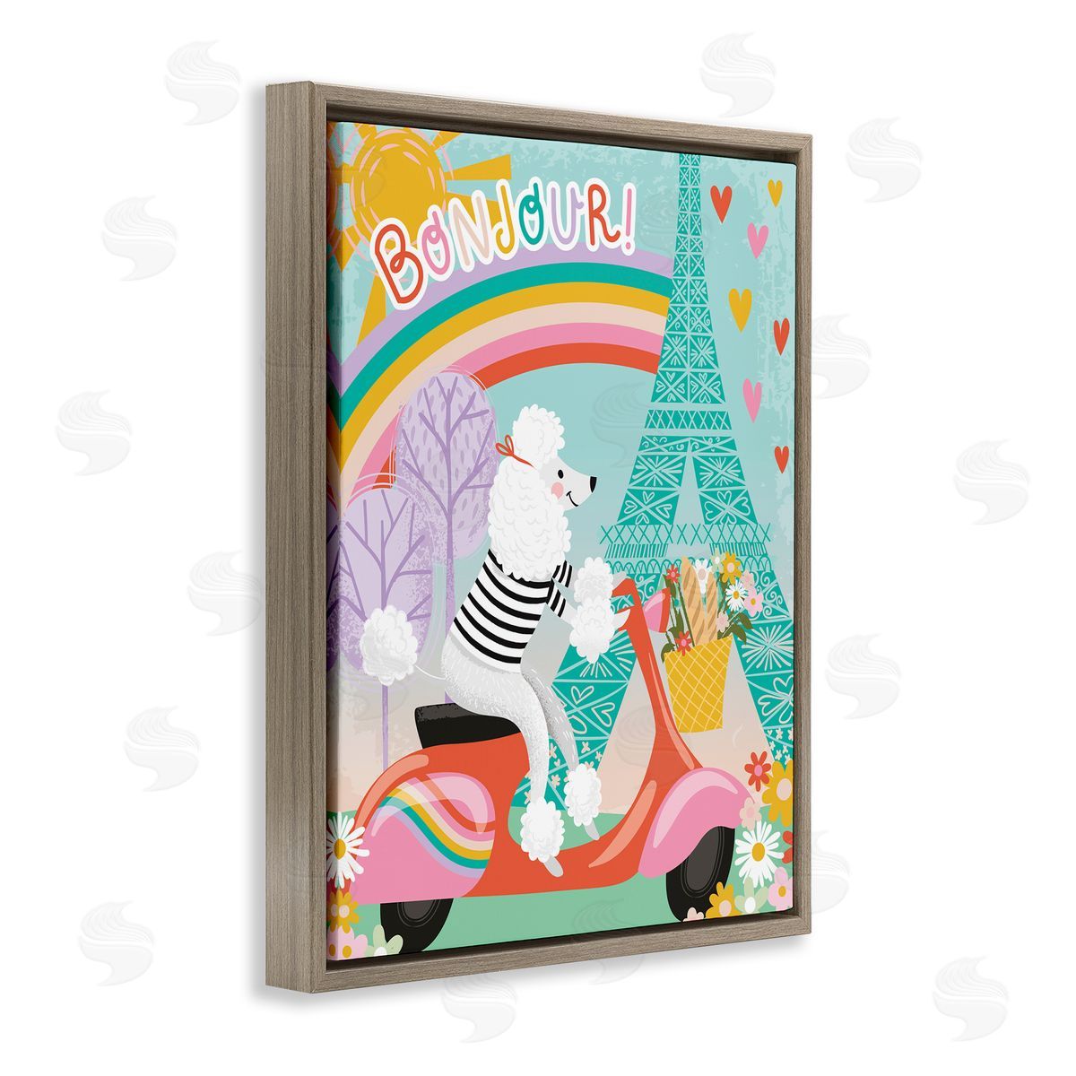 Arrolynn Weiderhold Poodle Driving Moped Bonjour Eifel Tower