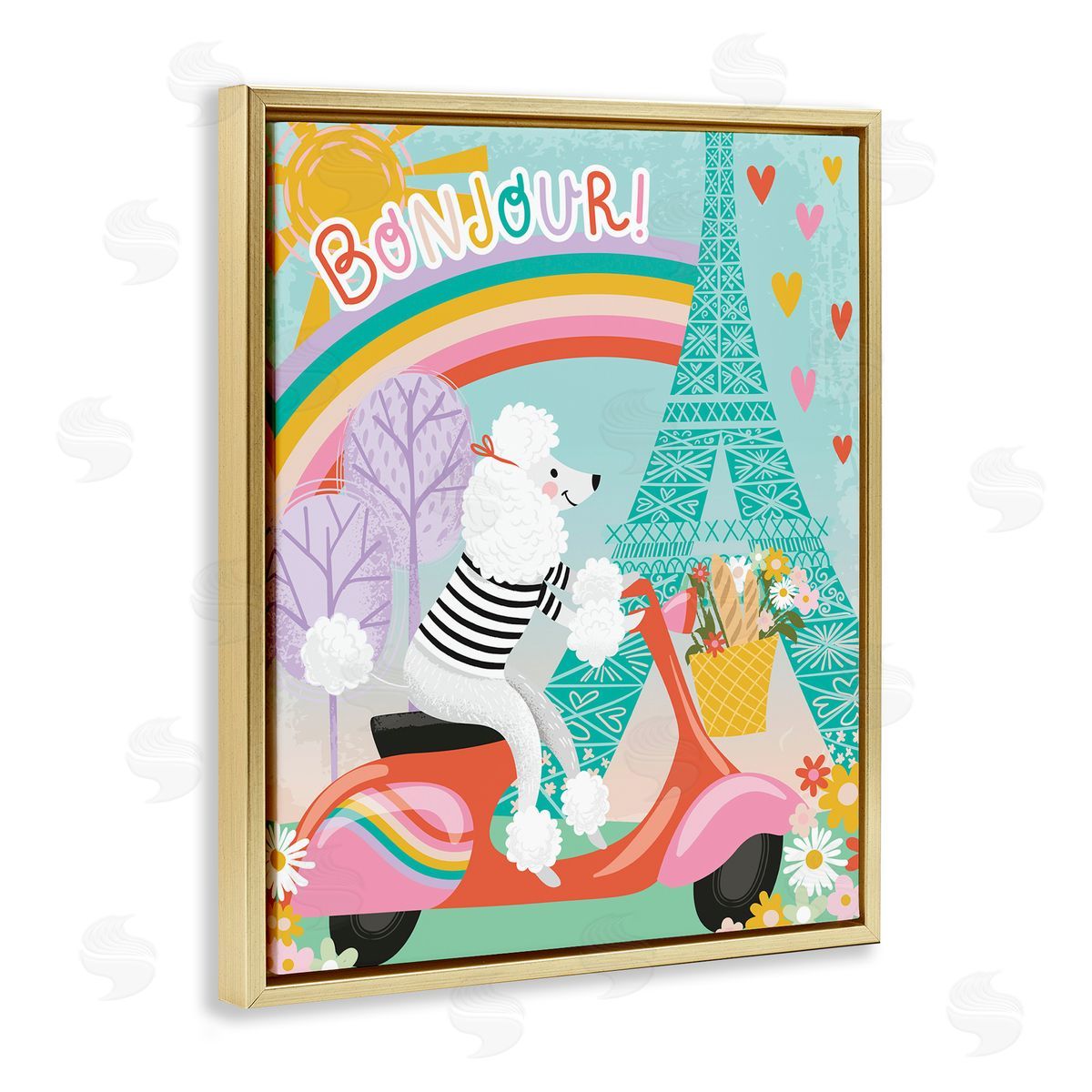 Arrolynn Weiderhold Poodle Driving Moped Bonjour Eifel Tower