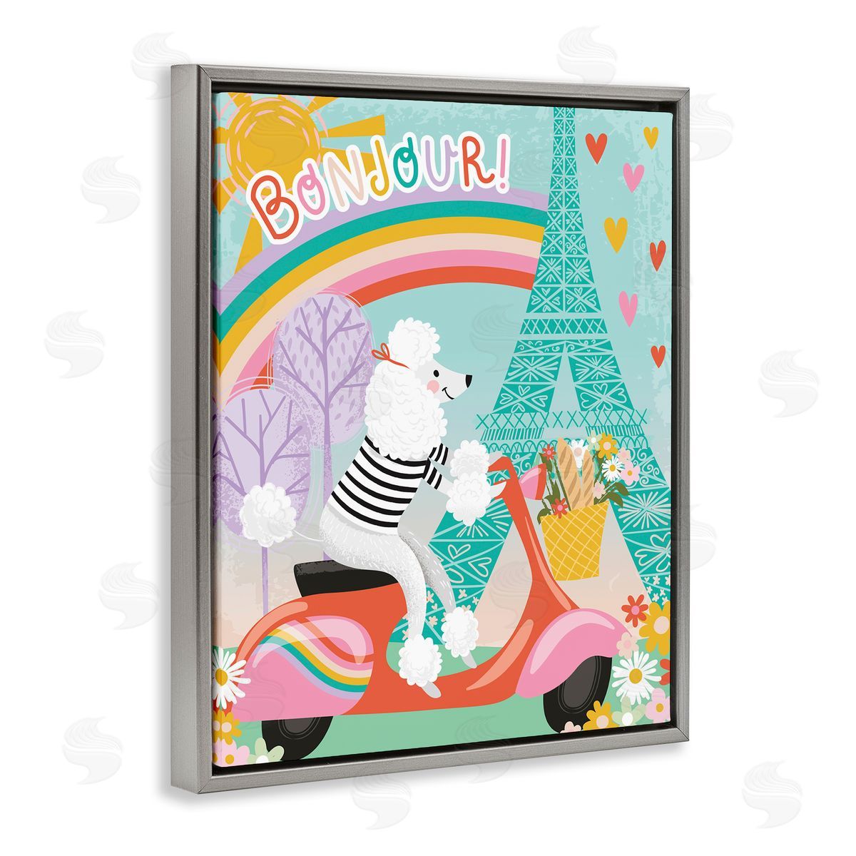 Arrolynn Weiderhold Poodle Driving Moped Bonjour Eifel Tower