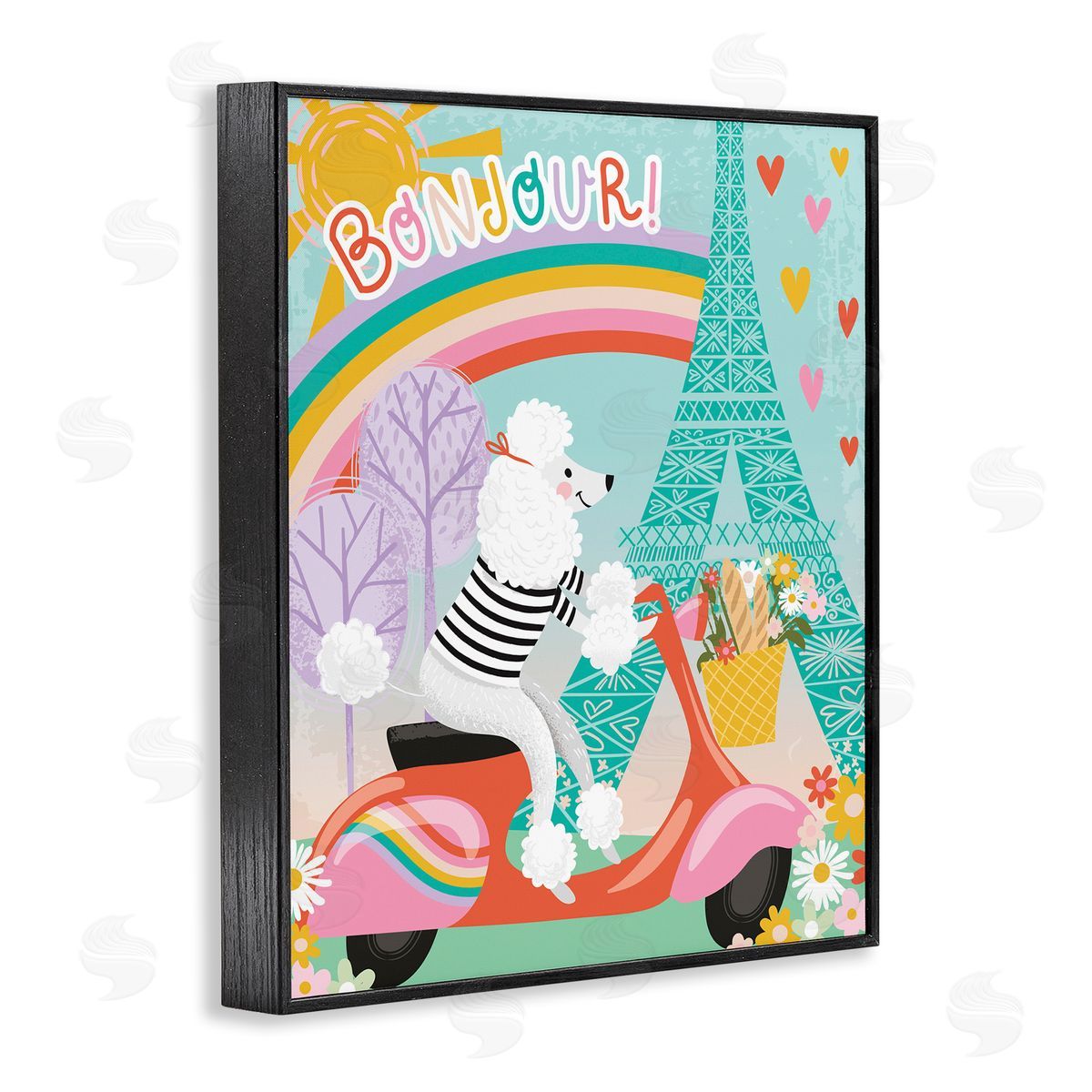 Arrolynn Weiderhold Poodle Driving Moped Bonjour Eifel Tower