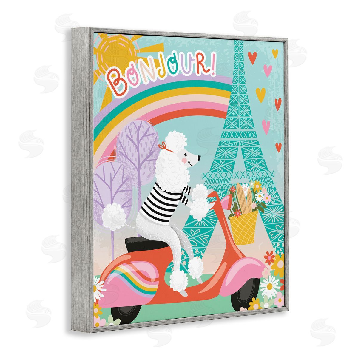 Arrolynn Weiderhold Poodle Driving Moped Bonjour Eifel Tower