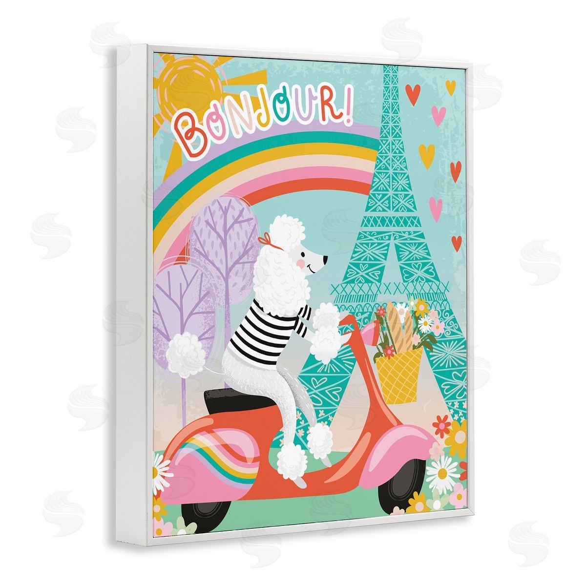 Arrolynn Weiderhold Poodle Driving Moped Bonjour Eifel Tower