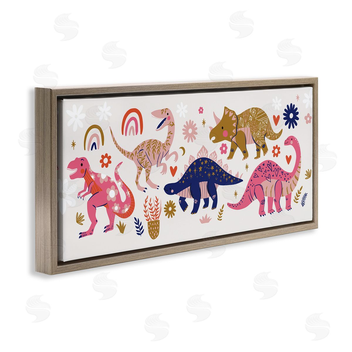Arrolynn Weiderhold Happy Whimsical Dinosaurs with Rainbow Florals