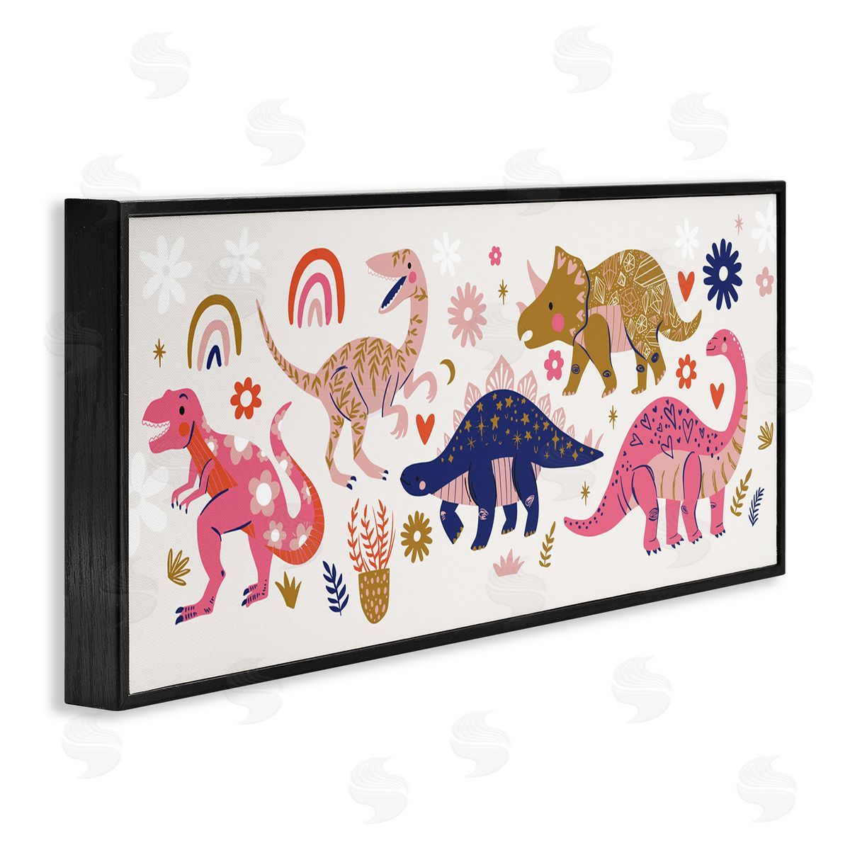 Arrolynn Weiderhold Happy Whimsical Dinosaurs with Rainbow Florals