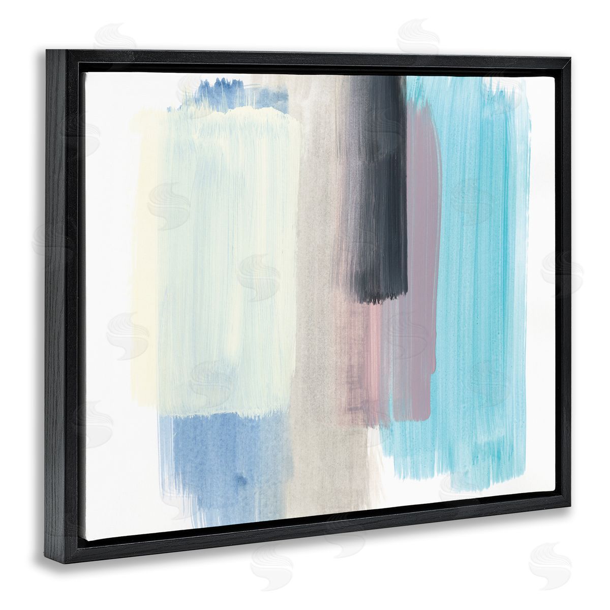 Bronwyn Baker Paintbrush Stroke Abstraction Blue Beige Purple