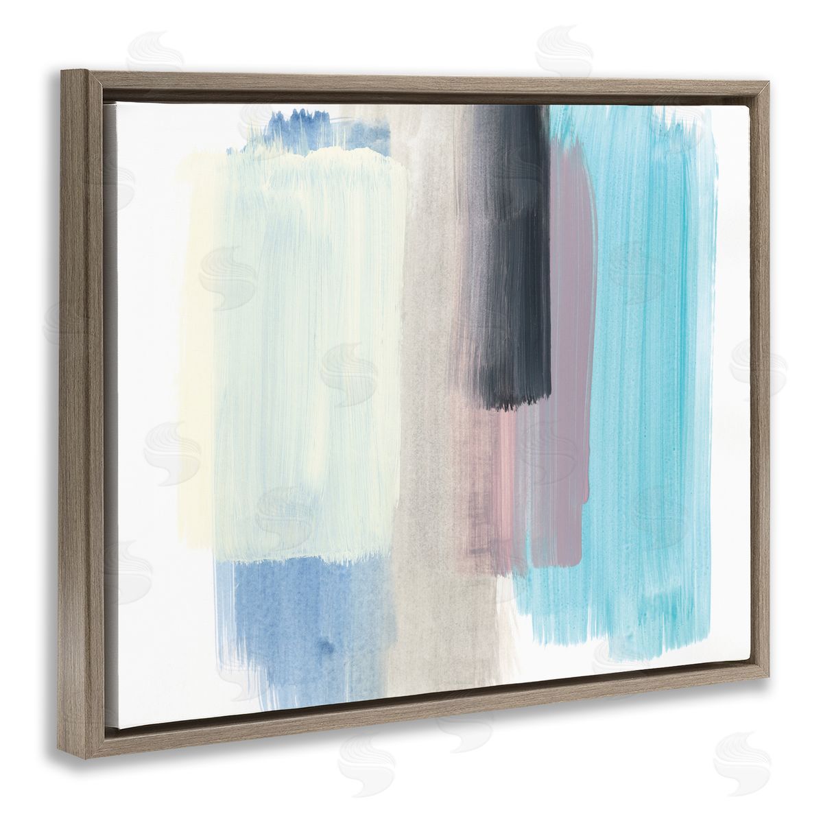 Bronwyn Baker Paintbrush Stroke Abstraction Blue Beige Purple