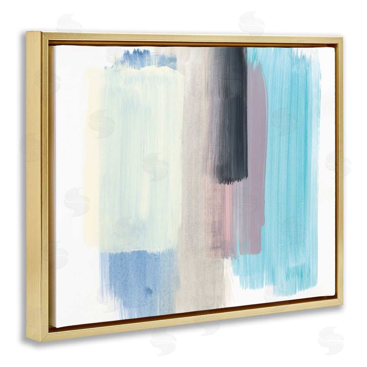 Bronwyn Baker Paintbrush Stroke Abstraction Blue Beige Purple