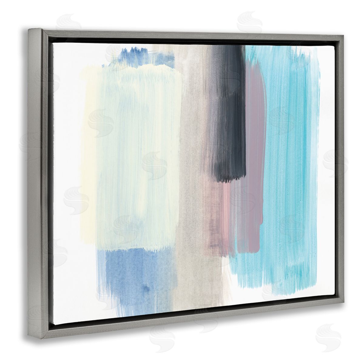 Bronwyn Baker Paintbrush Stroke Abstraction Blue Beige Purple