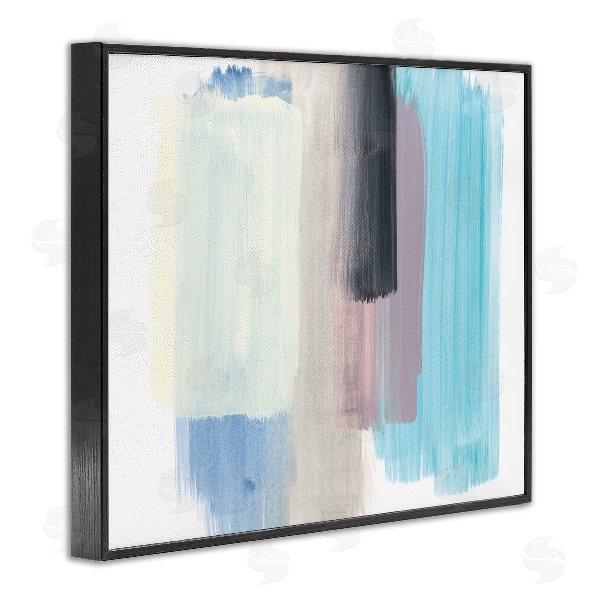 Bronwyn Baker Paintbrush Stroke Abstraction Blue Beige Purple