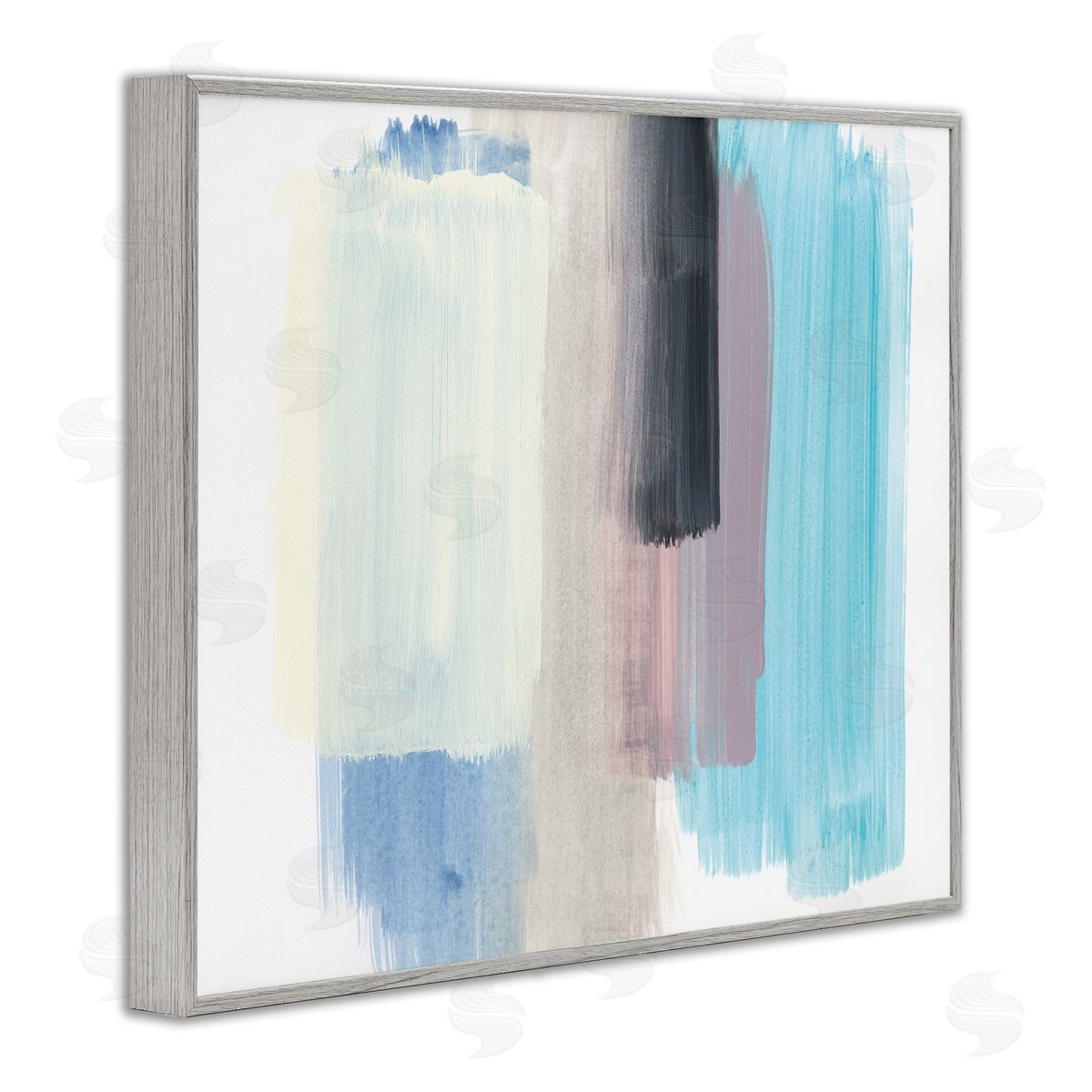 Bronwyn Baker Paintbrush Stroke Abstraction Blue Beige Purple