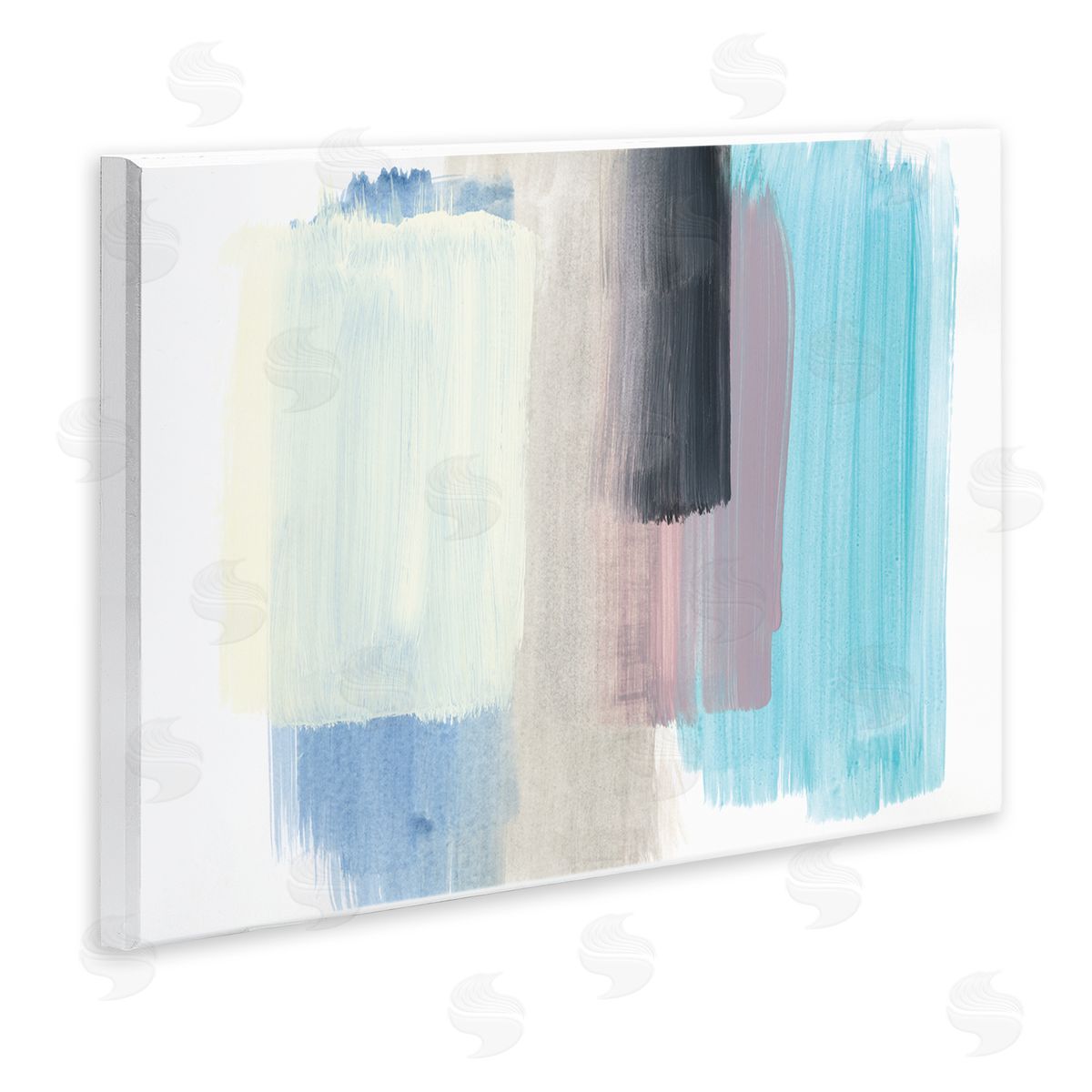 Bronwyn Baker Paintbrush Stroke Abstraction Blue Beige Purple