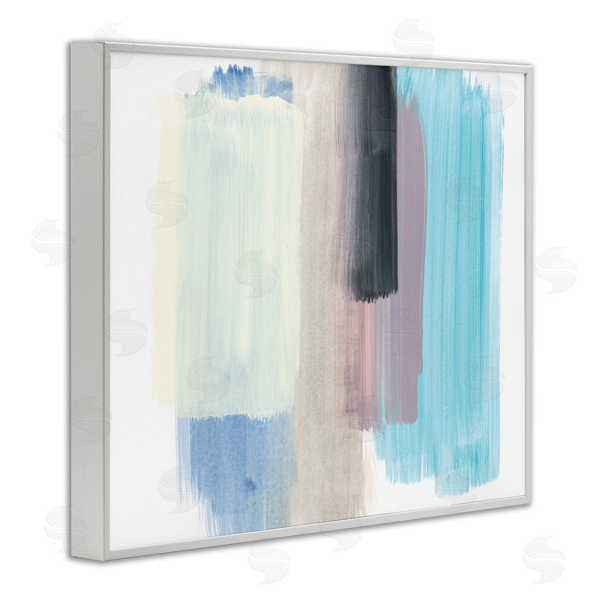 Bronwyn Baker Paintbrush Stroke Abstraction Blue Beige Purple