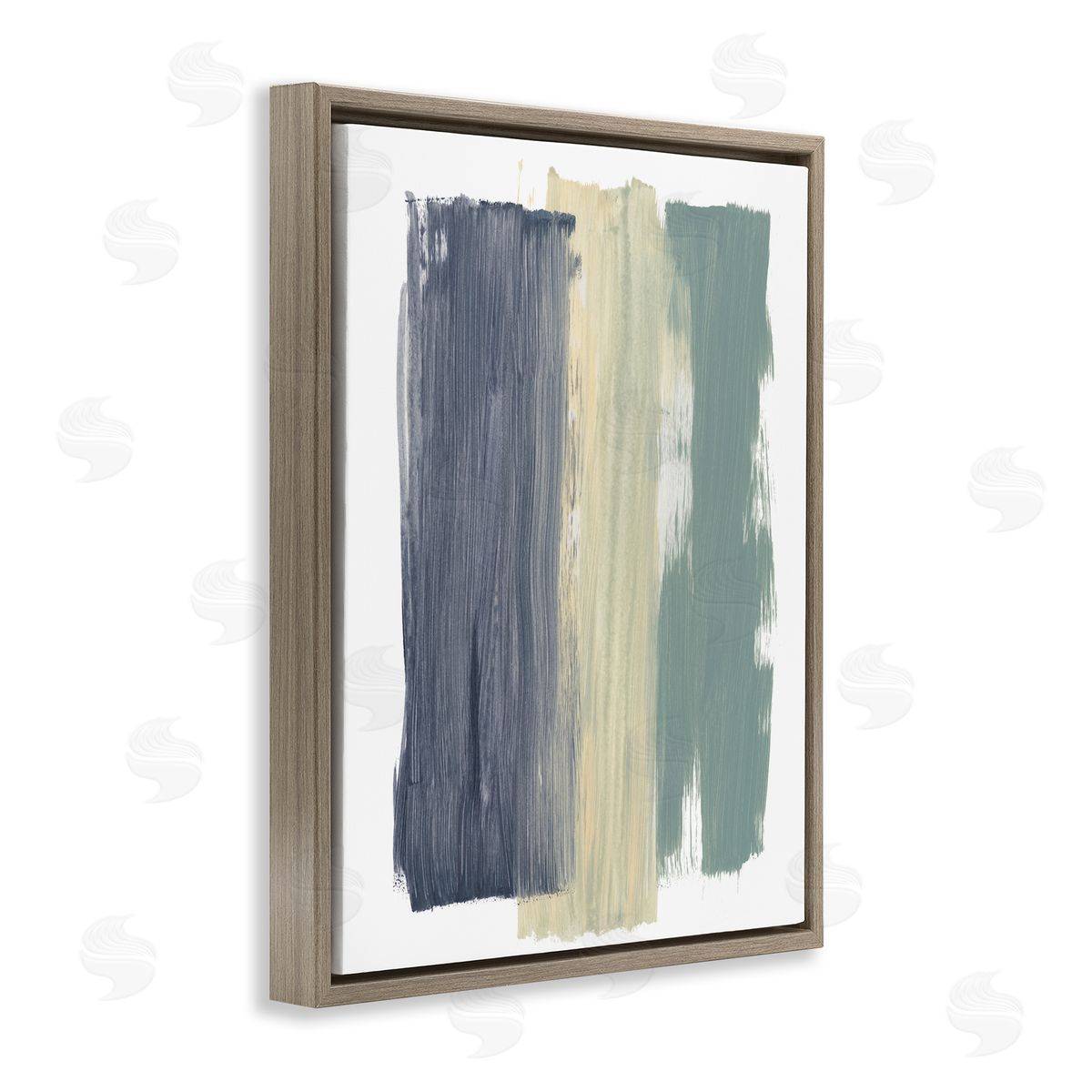 Bronwyn Baker Abstract Vertical Paint Strokes Blue Yellow Green