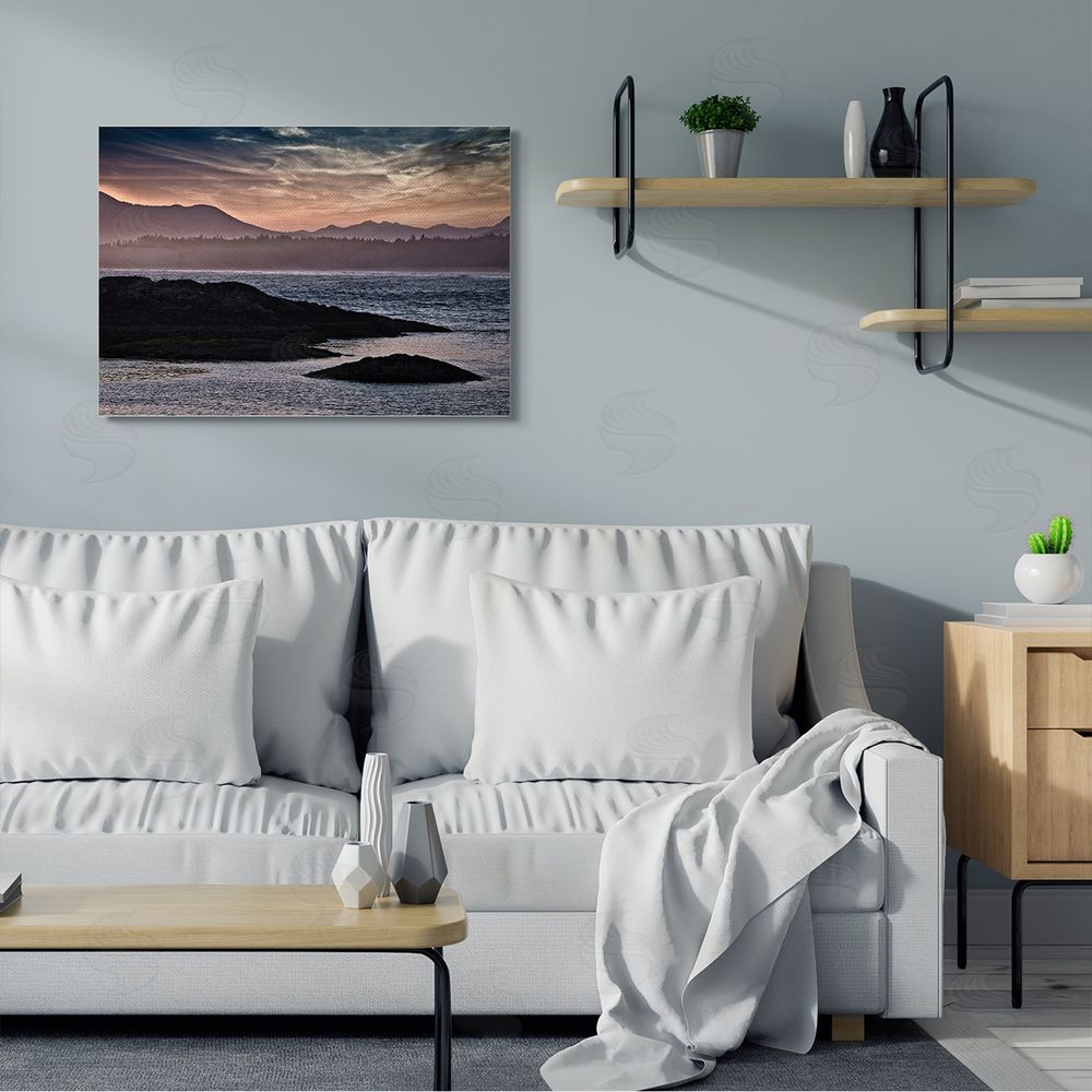 Chuck Burdick Mountain Edge Lake Landscape Blue Rippled Water