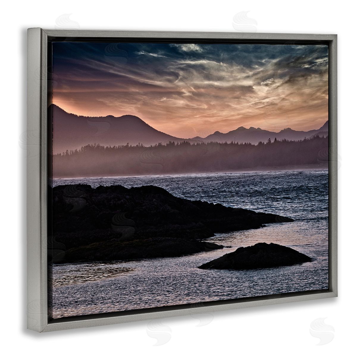 Chuck Burdick Mountain Edge Lake Landscape Blue Rippled Water