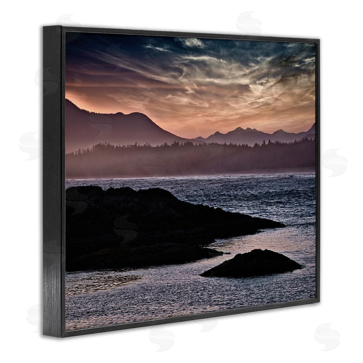 Chuck Burdick Mountain Edge Lake Landscape Blue Rippled Water