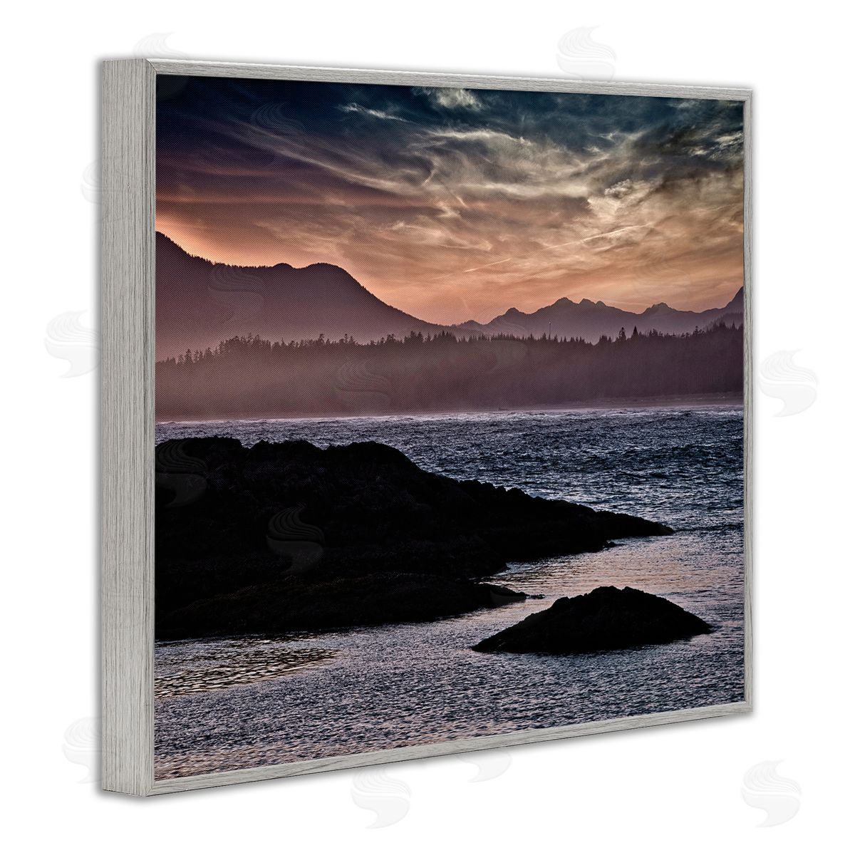 Chuck Burdick Mountain Edge Lake Landscape Blue Rippled Water