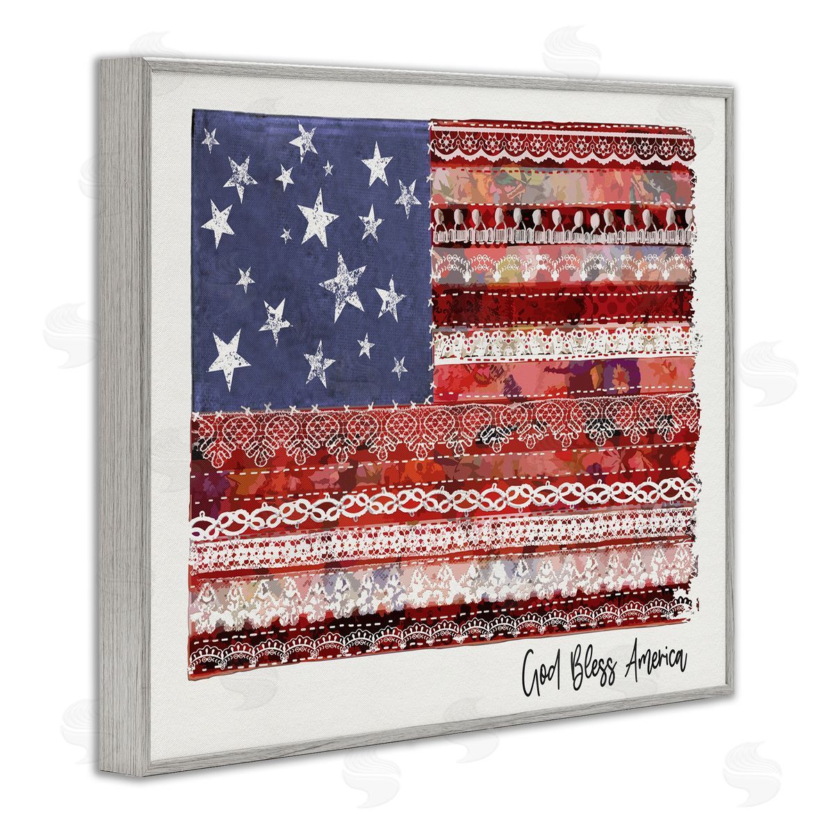 Erica Billups God Bless America Phrase Macram� Pattern Flag