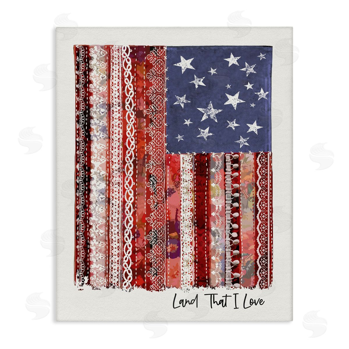 Erica Billups Land That I Love Phrase Macram� American Flag