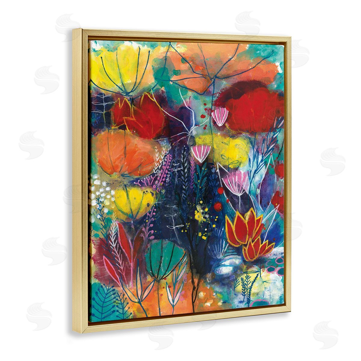 Corina Capri Abstract Flower Field Orange Blue Yellow