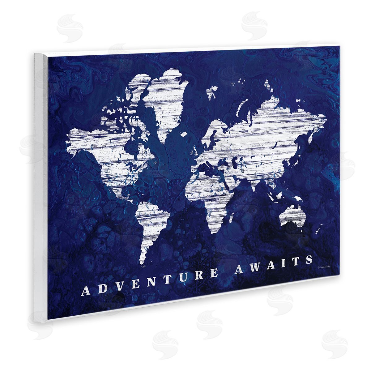 Cindy Jacobs Adventure Awaits Sentiments Navy Blue World Map