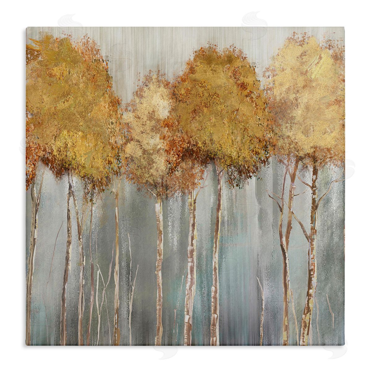 Carson Lyons Neutral Tree Forest Standing Tall over Grey Stretched Canvas Wall Art Print