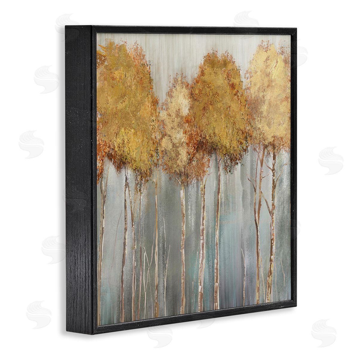 Carson Lyons Neutral Tree Forest Standing Tall over Grey Black Framed Glicee Wall Art Print