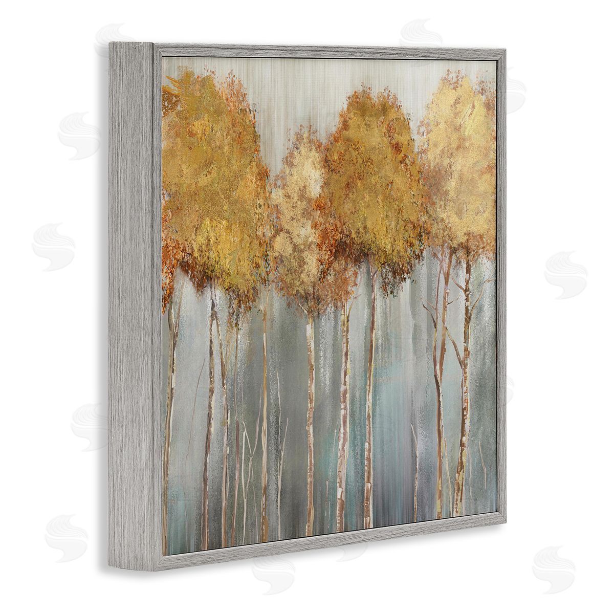 Carson Lyons Neutral Tree Forest Standing Tall over Grey Gray Framed Glicee Wall Art Print