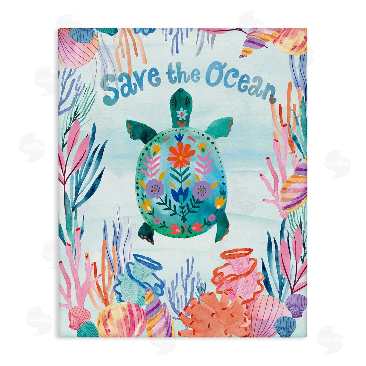 Corinne Lent Save The Ocean Sentiments Floral Pattern Tortoise