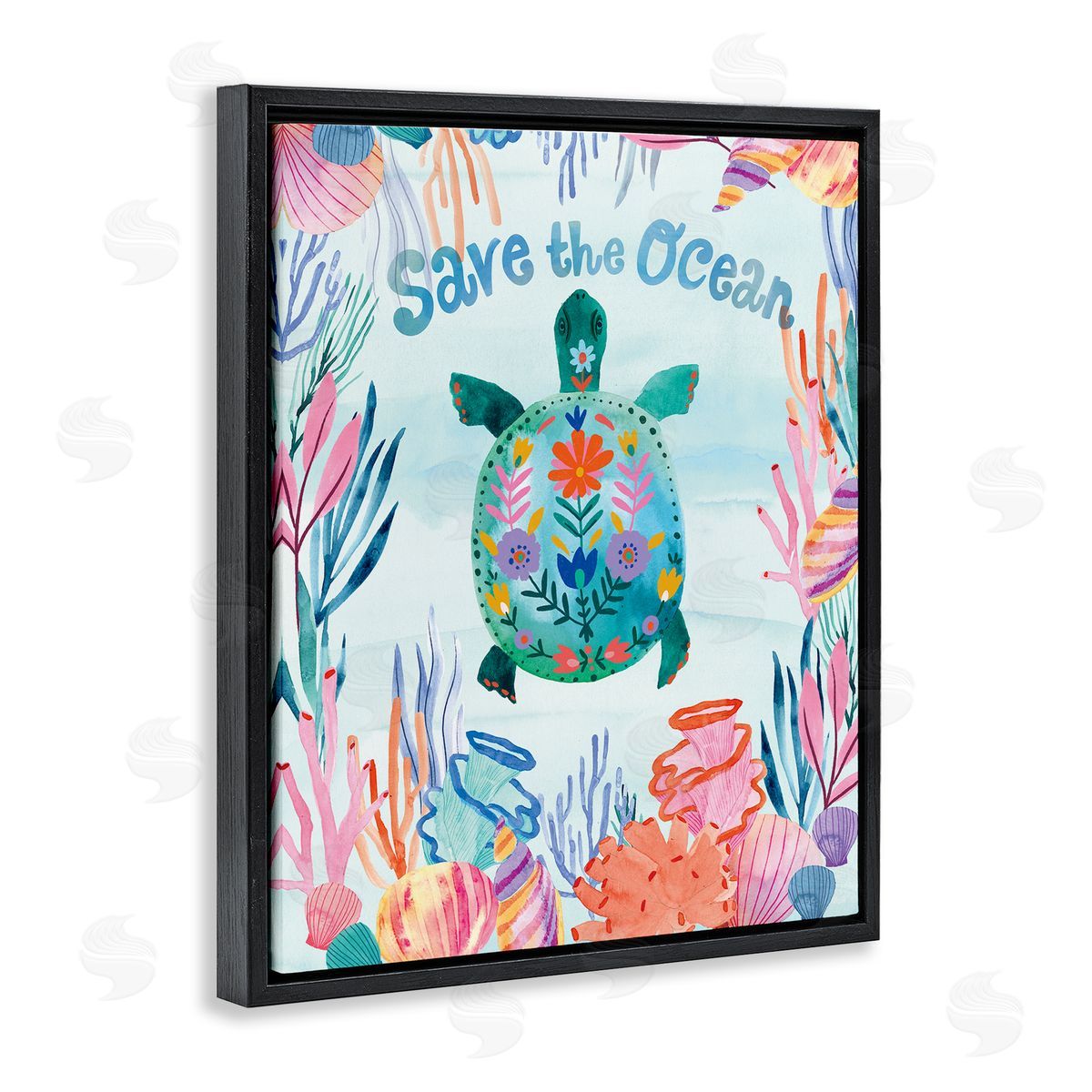 Corinne Lent Save The Ocean Sentiments Floral Pattern Tortoise