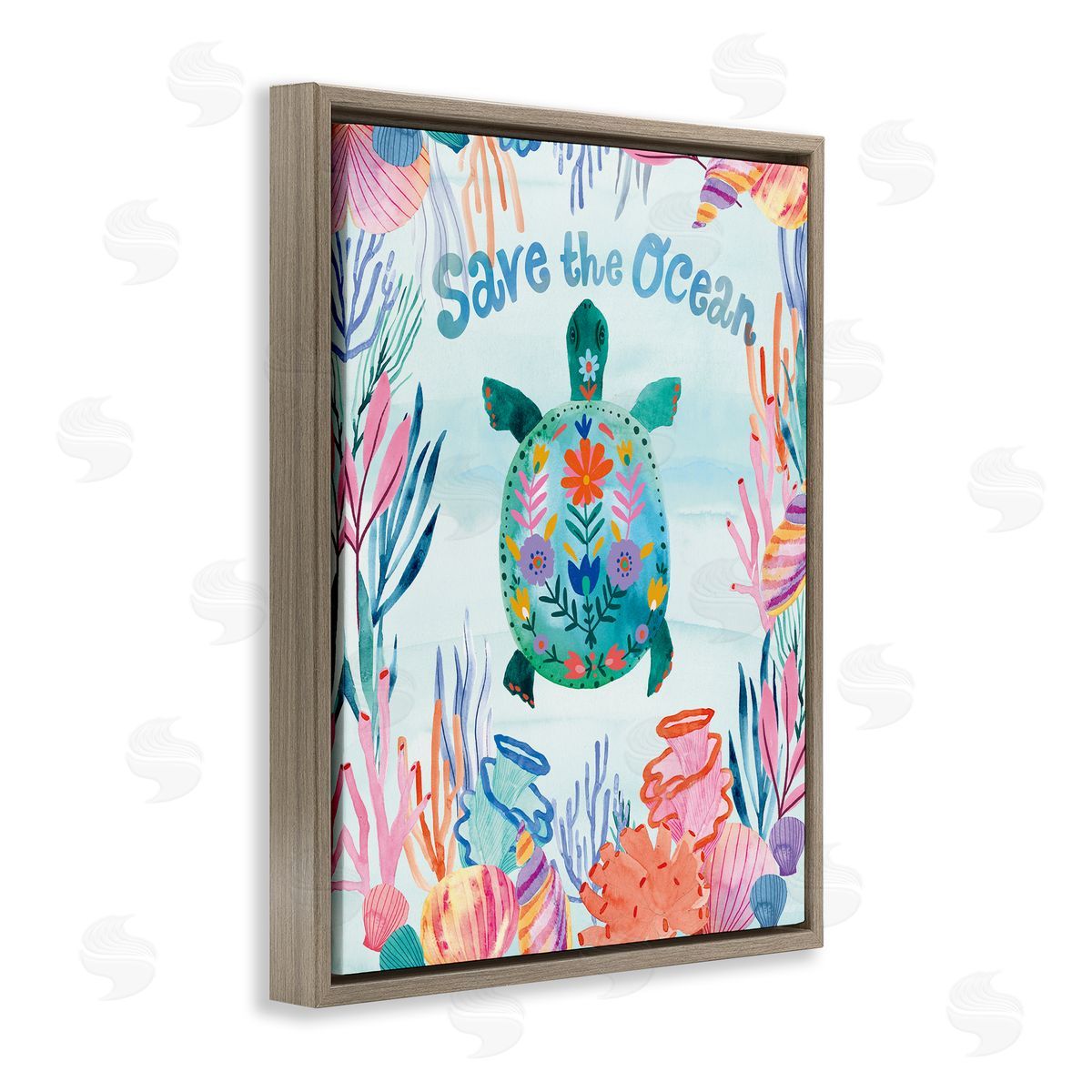Corinne Lent Save The Ocean Sentiments Floral Pattern Tortoise