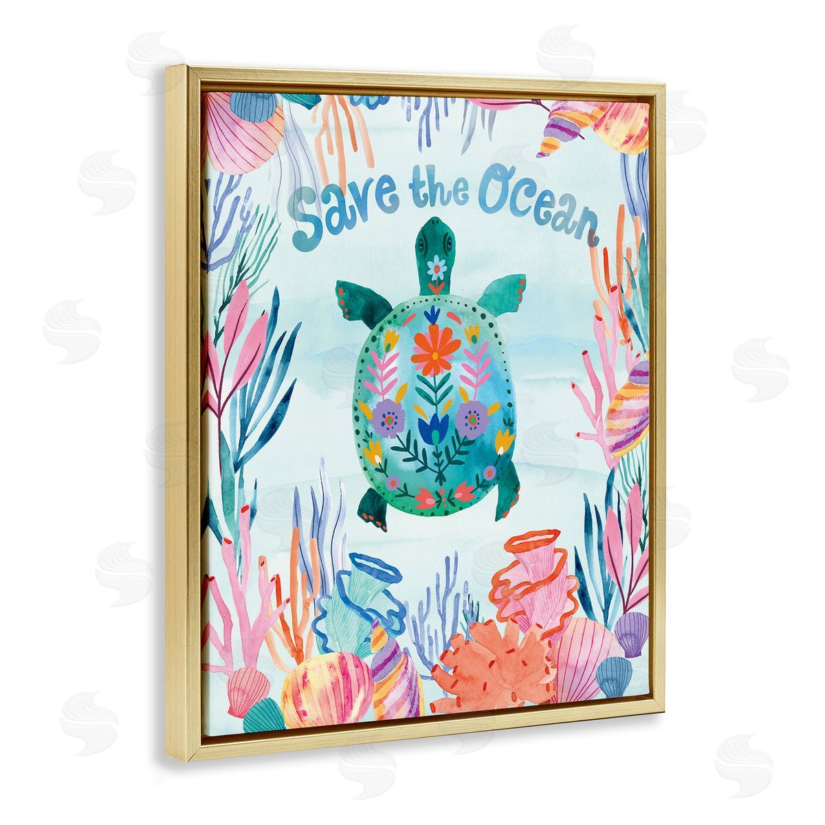 Corinne Lent Save The Ocean Sentiments Floral Pattern Tortoise