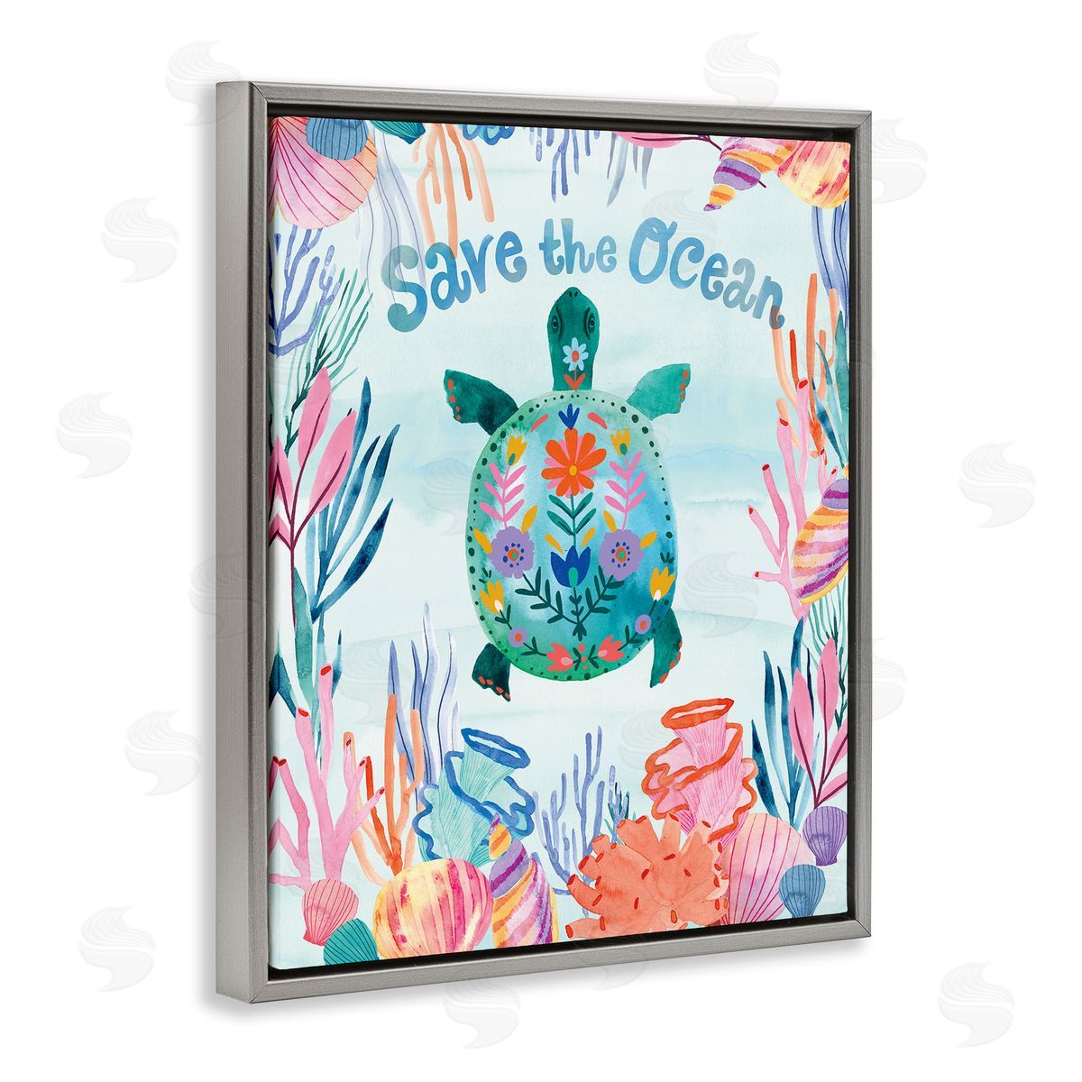Corinne Lent Save The Ocean Sentiments Floral Pattern Tortoise