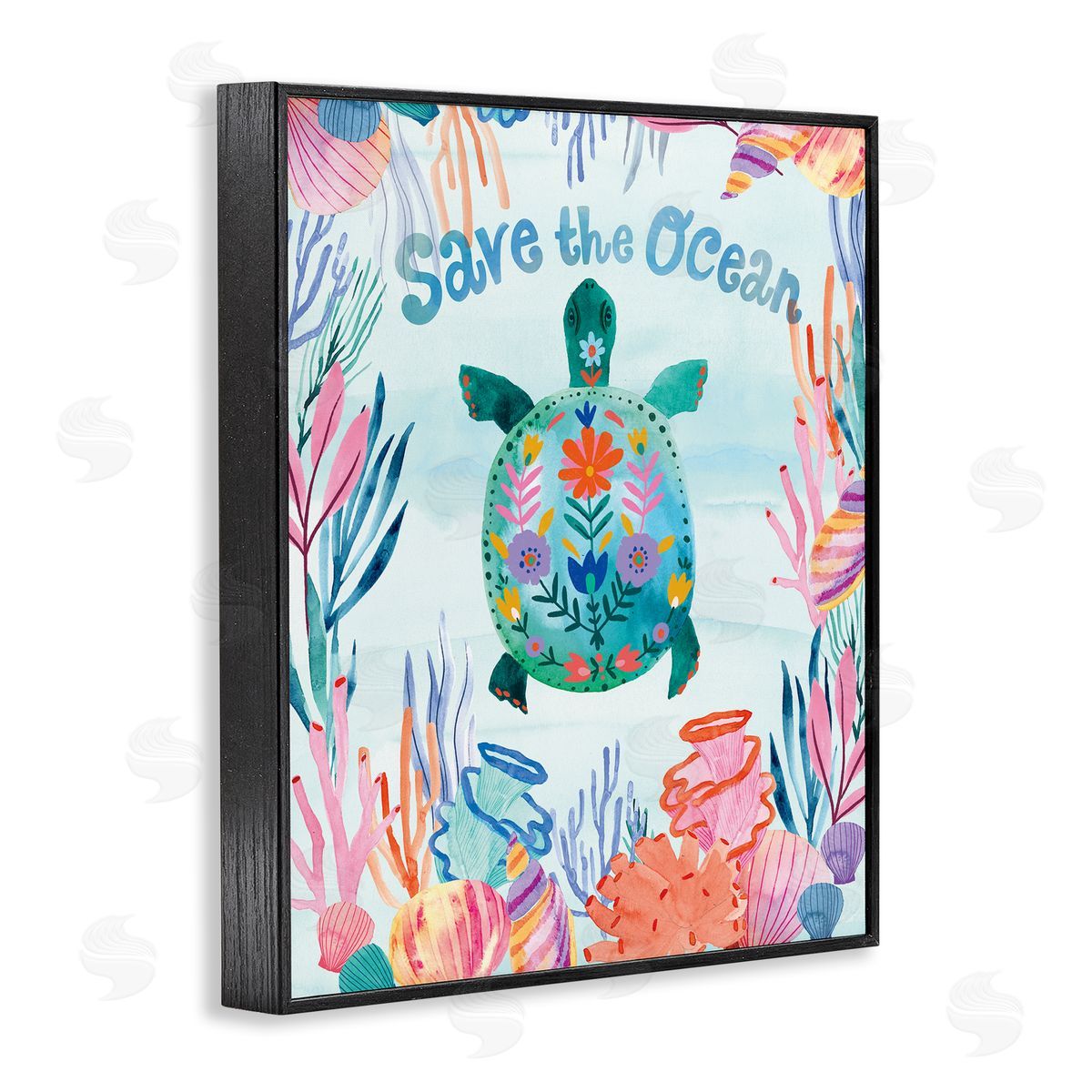 Corinne Lent Save The Ocean Sentiments Floral Pattern Tortoise