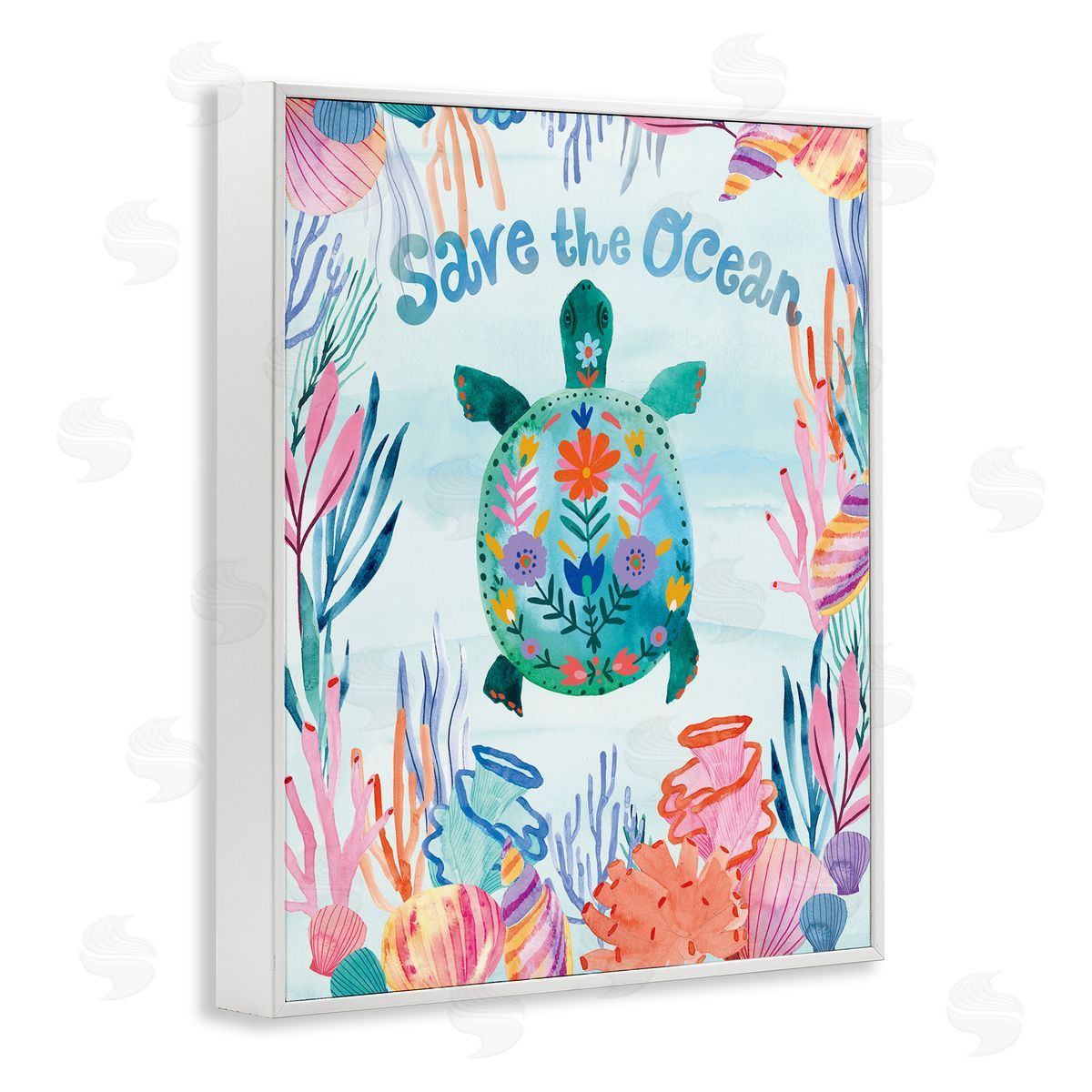 Corinne Lent Save The Ocean Sentiments Floral Pattern Tortoise