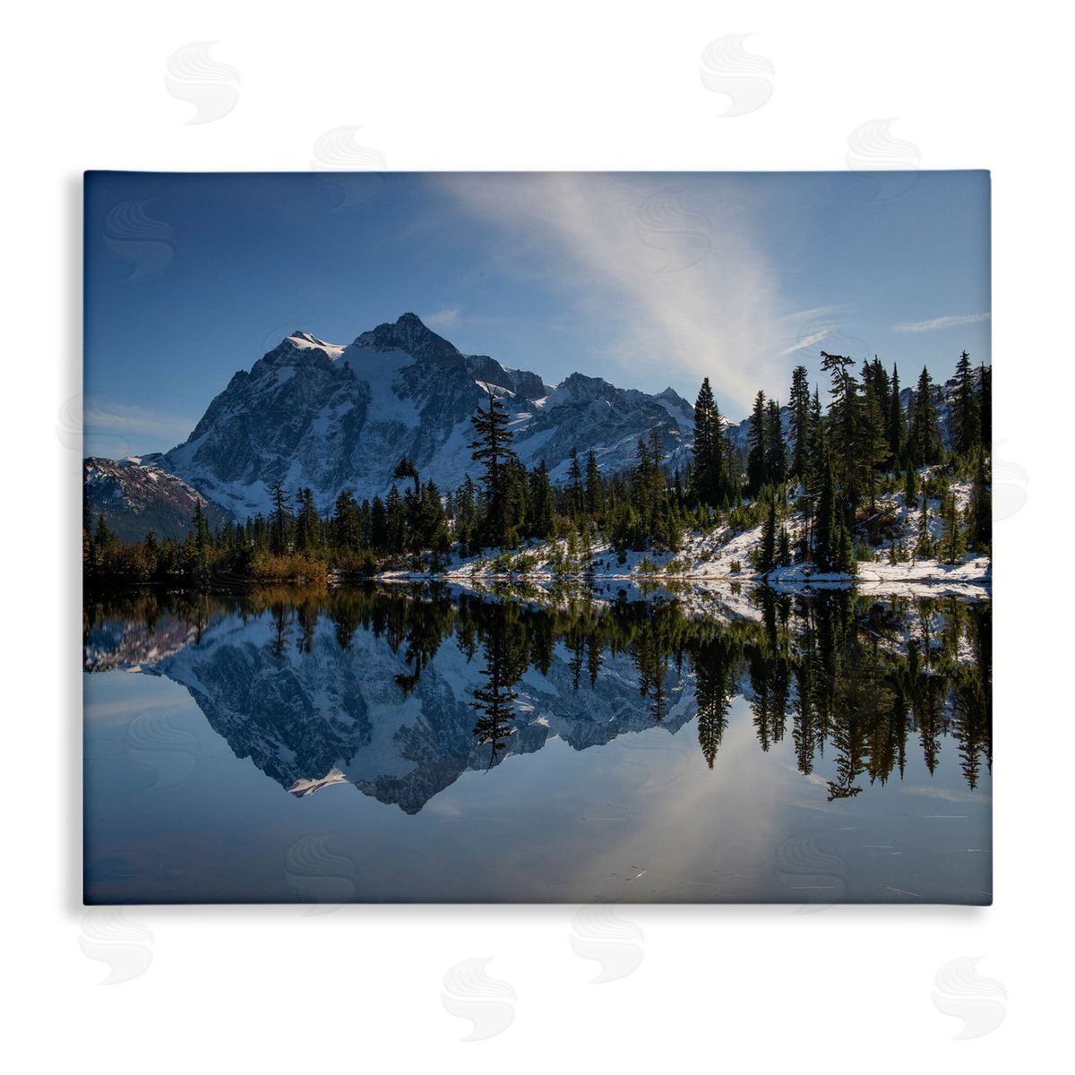 Nancy Crowell Winter Lake Snowy Mountain Landscape Water Reflection
