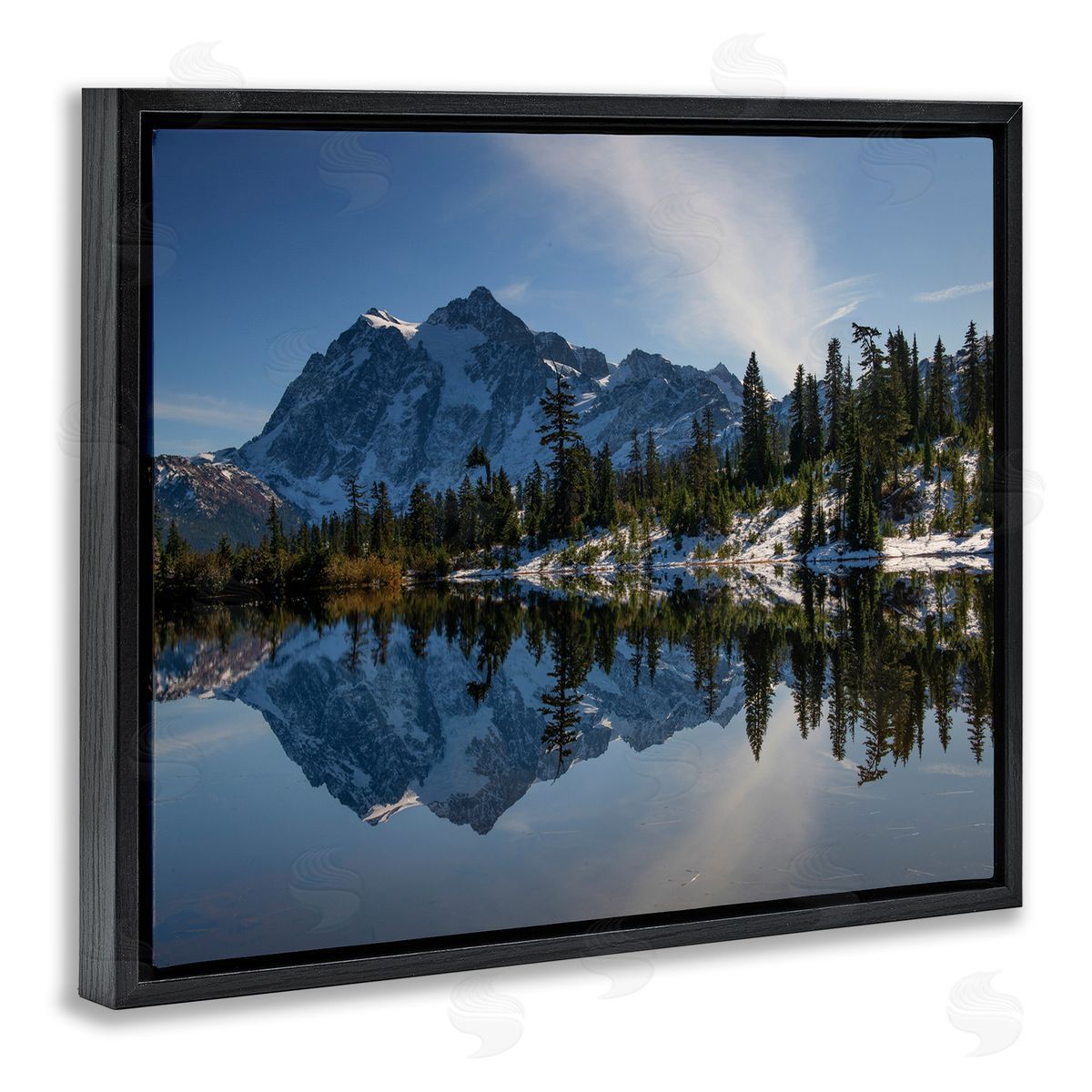 Nancy Crowell Winter Lake Snowy Mountain Landscape Water Reflection