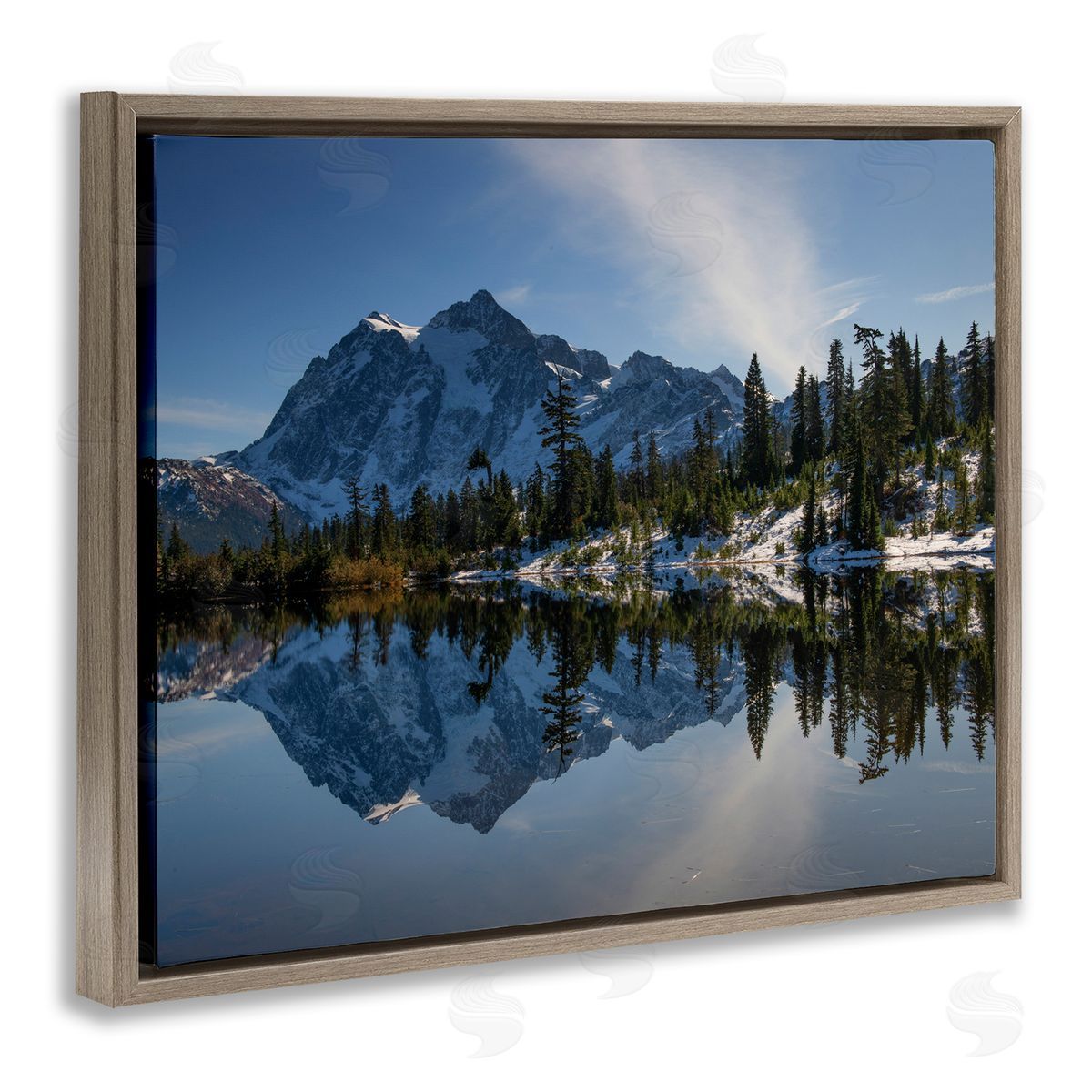 Nancy Crowell Winter Lake Snowy Mountain Landscape Water Reflection