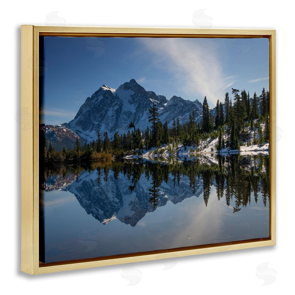 Nancy Crowell Winter Lake Snowy Mountain Landscape Water Reflection