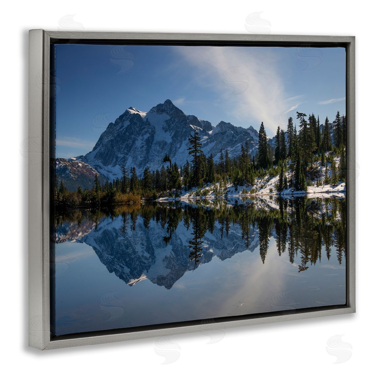 Nancy Crowell Winter Lake Snowy Mountain Landscape Water Reflection