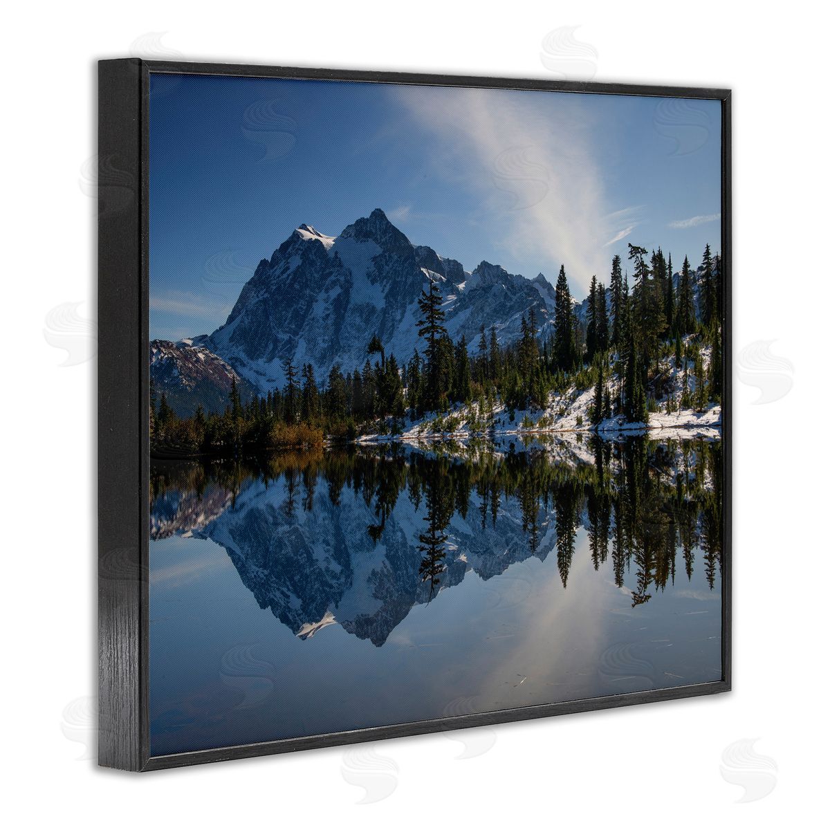 Nancy Crowell Winter Lake Snowy Mountain Landscape Water Reflection