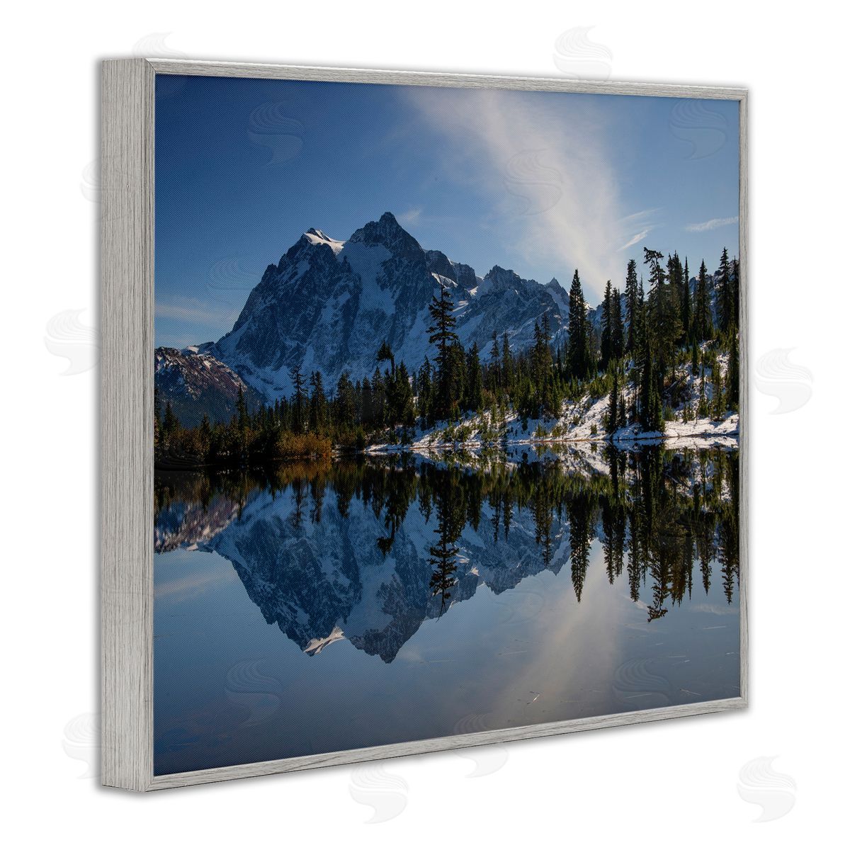 Nancy Crowell Winter Lake Snowy Mountain Landscape Water Reflection