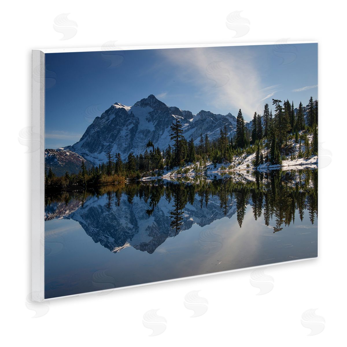 Nancy Crowell Winter Lake Snowy Mountain Landscape Water Reflection