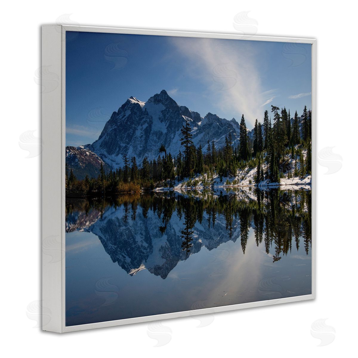 Nancy Crowell Winter Lake Snowy Mountain Landscape Water Reflection